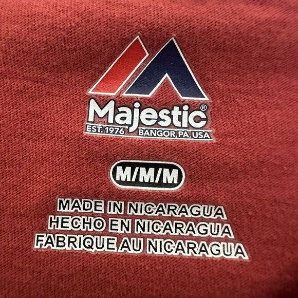 Arizona Cardinals Shirt Mens Medium Red NFL Football Long Sleeve Majestic Adult - Picture 4 of 7